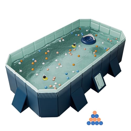 XANAYXWJ Faltbarer PVC-Pool für Kinder und Haustiere - tragbar, langlebig und praktisch - Geeignet für den Innen- und Außenbereich (blau, 3m)
