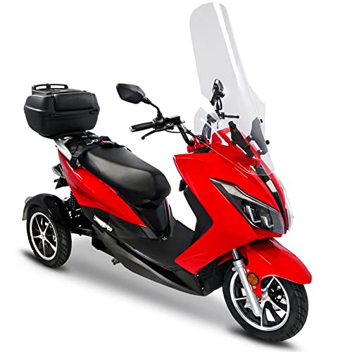 Maximus MX3 E-Trike Elektromobil 25 km/h - 1500W Elektromoped für 2 Erwachsene - E-Moped E-Dreirad-Mobil 70km Reichweite - 3-Rad E-Mofa herausnehmbarer Lithium Akku - Senioren-Dreirad mit Zulassung