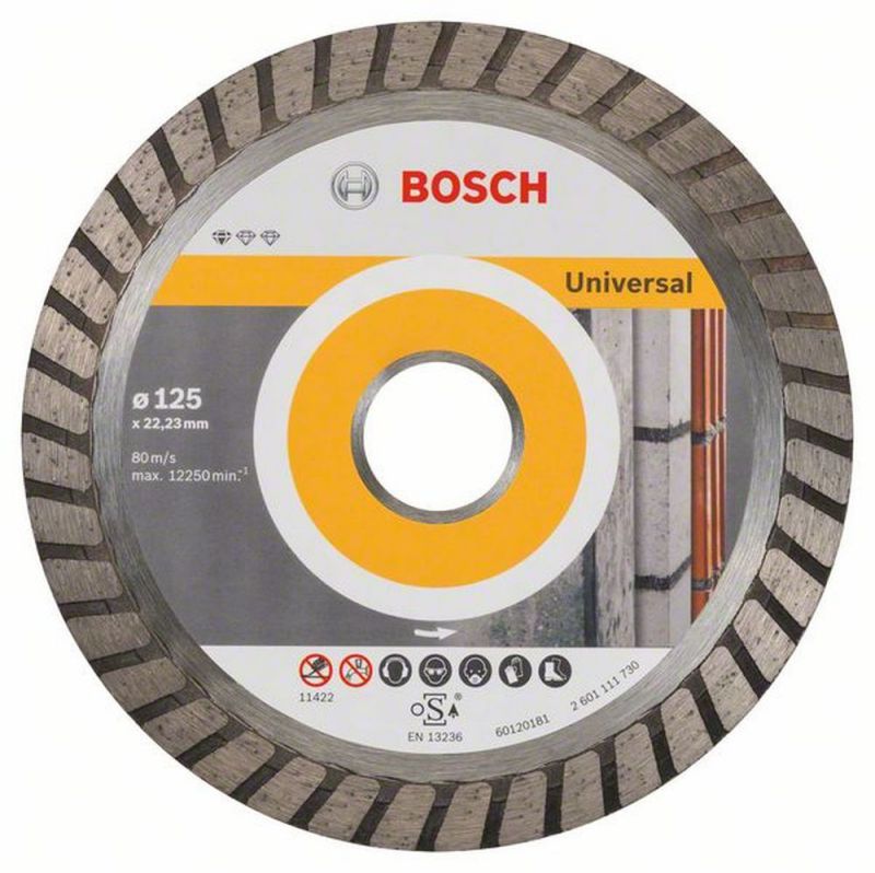 Bosch Diamanttrennscheibe Standard for Universal Turbo, 125x22,23x2x10 mm, 10er-Pack 2608603250