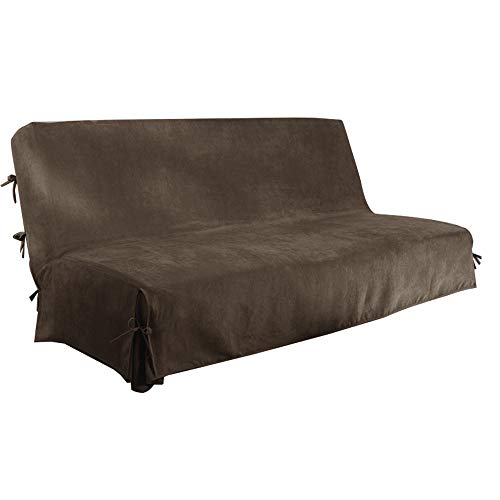 Brand Antonouse Sofabezug 3 sitzer ohne armlehne Clic Clac Sofahusse Bettcouch Schonbezug Klappsofa-Überzug (Schokolade)