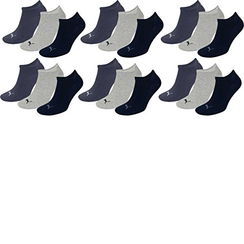 Puma Herren Unisex Socken Plain, 3er Pack, Blau (Navy/Grey/Nightshadow Blue), Gr. 47-49