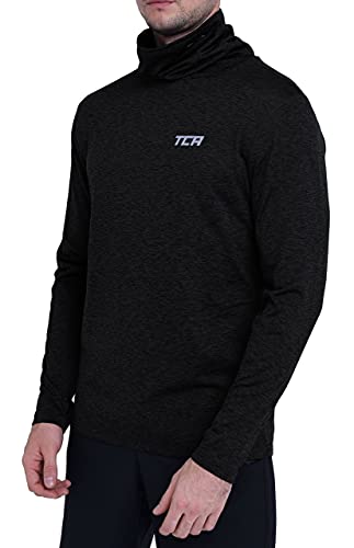 TCA Warm-up Herren Thermo-Laufshirt mit Rollkragen - Langarm - Black Stealth (Schwarz), XL