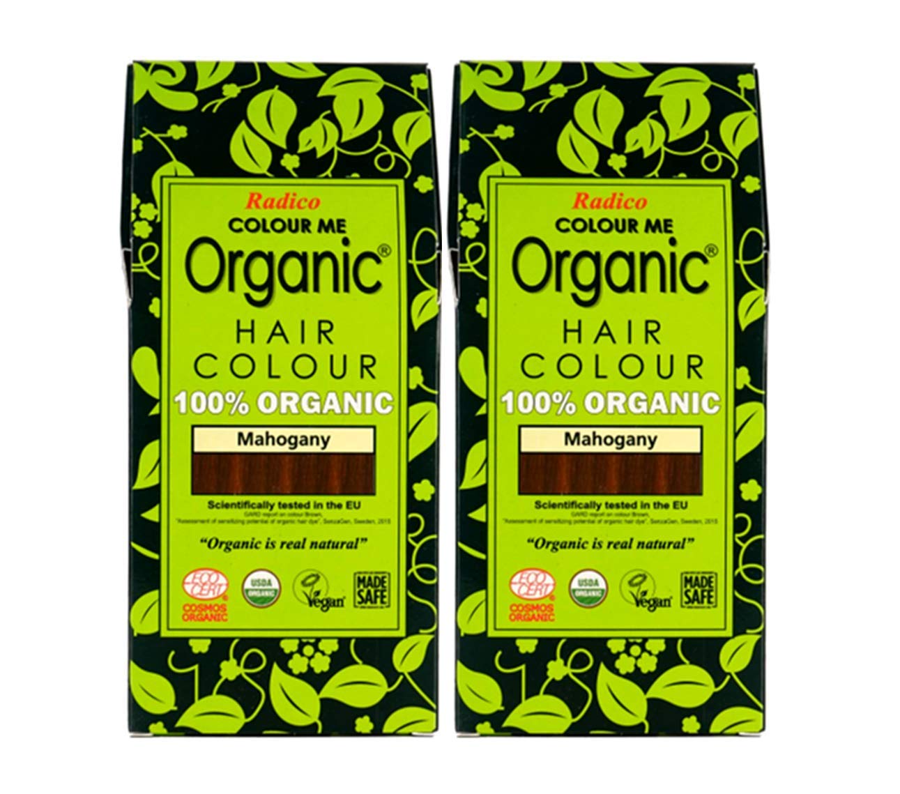 Radico Mahagoni 2er-Pack (2 x 100g) Colour Me Organic Pflanzenhaarfarbe (bio, vegan, Naturkosmetik) mahagonix2