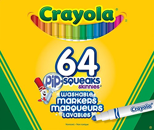 CRAYOLA 64 Pip-Squeak Skinnies Markers