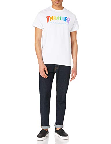 Thrasher Herren Rainbow T-Shirt, White (Blanco), XL