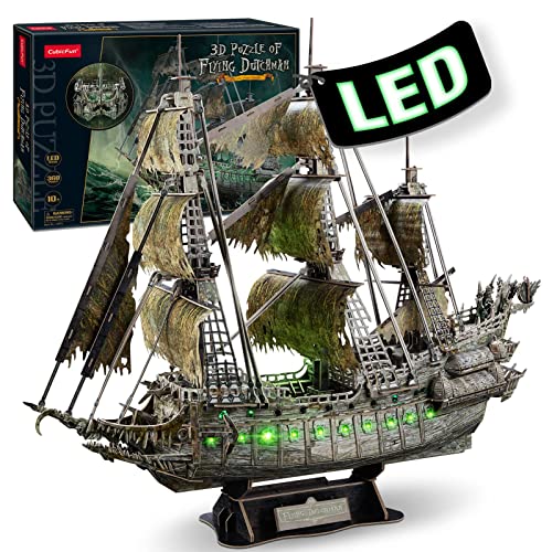 CubicFun 3D Puzzle LED Fliegenden Holländers Großes Modellschiff, Geburtstagsgeschenk für Erwachsene, 360 Stück