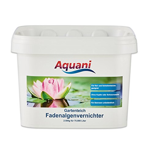 Aquani Fadenalgenvernichter Gartenteich 2.500g Algenmittel zum effektiven entfernen von Fadenalgen im Teich auch ideal als Algenvernichter/Teichpflege für Koi und Schwimmteich mit Algen geeignet