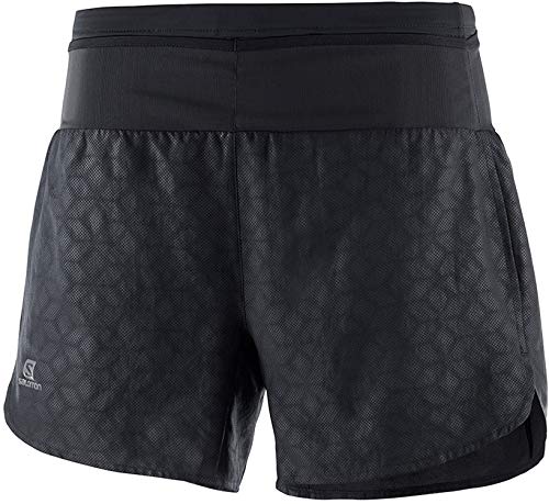 Salomon, Damen 2-in-1 Sport-Shorts mit Innenhose, XA Short, Polyester/Elasthan, Schwarz, Größe: L, LC1025100