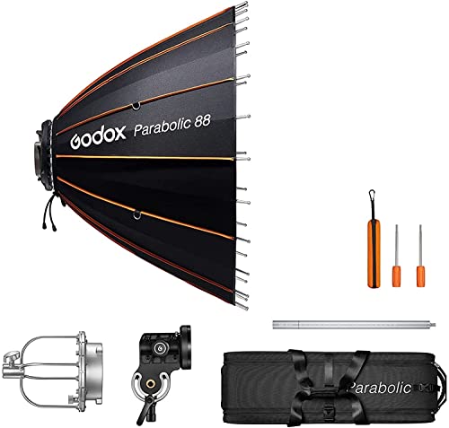Godox Parabolic P68 Kit Softbox Parabolic Light Focusing System Soft Umbrella und Gitter Diffusor für Godox Bowens Mount LED Blitz
