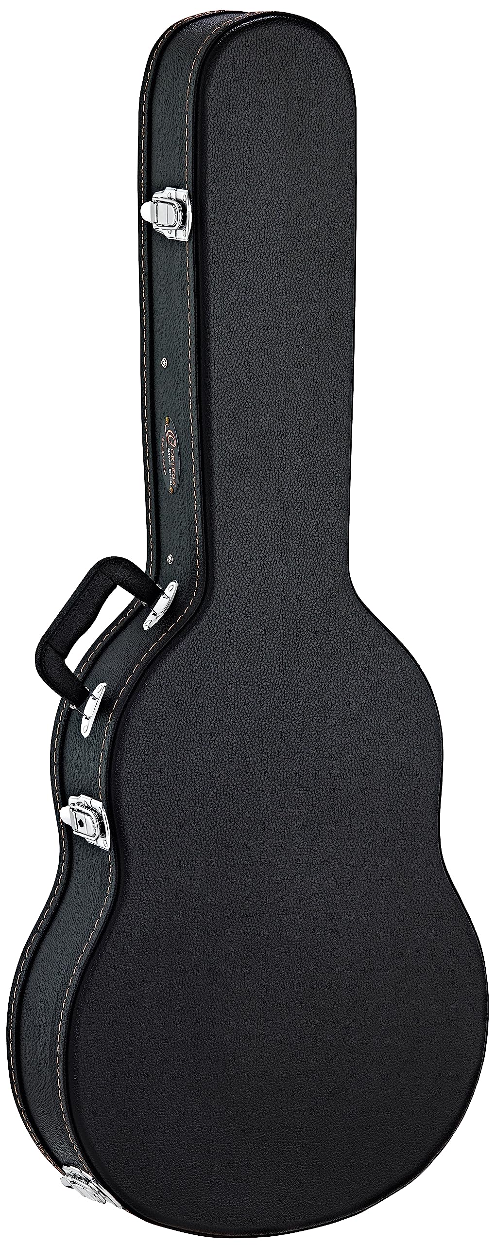 Ortega Guitars Gitarrenkoffer Classic - schwarz, flat top, Economy Series, Chrom Hardware, 100mm tiefe (OCCSTD-T)