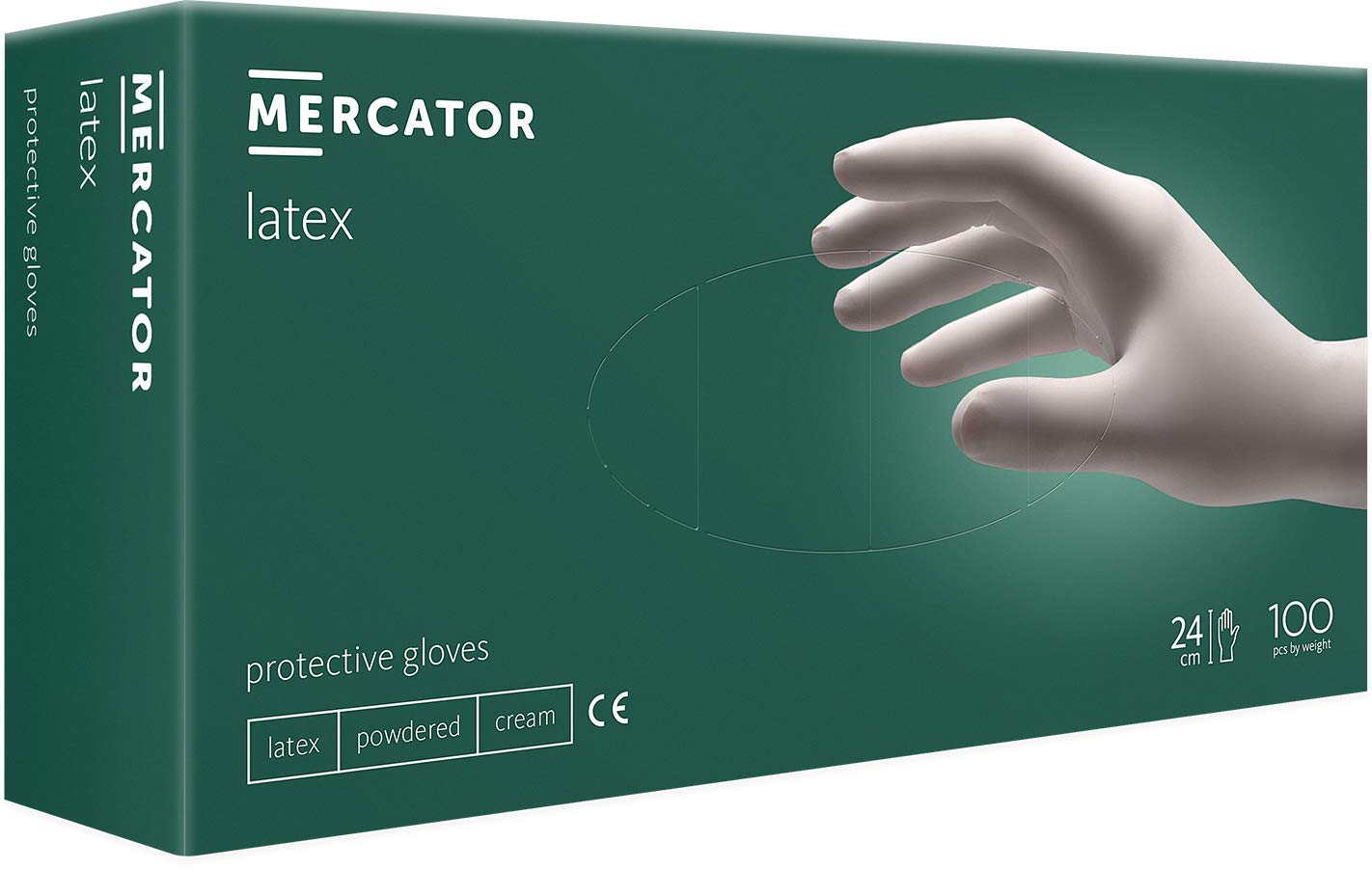 Mercator Latex-Handschuhe, gepudert, Größe XS bis XL, 100 Stück