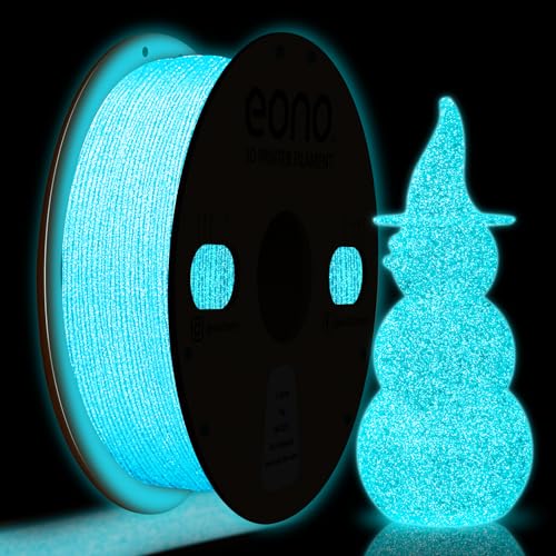 Eono Glitzer Glow Blau PLA Filament 1.75mm(± 0,03 mm), 3D Drucker Filament für FDM Drucker, Galaxy-ähnlicher Glitzereffekt PLA, 1kg Spule(2.2lbs)