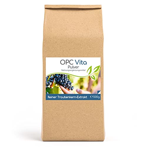 Cellavita OPC Vita Traubenkernextrakt - hochdosierte reine Premium Qualität - ohne Zusatzstoffe (Oligomere Proanthocyanidine) | 500g Pulver