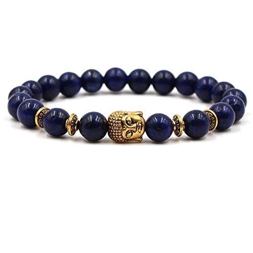 CYJAZNHH Handmade Bead Bracelet, Lapis Lazuli Sonte mit goldenem Zirkon Spacer Schmuck Yoga zierliches Paar Armband Geschenk for Geburtstagsparty