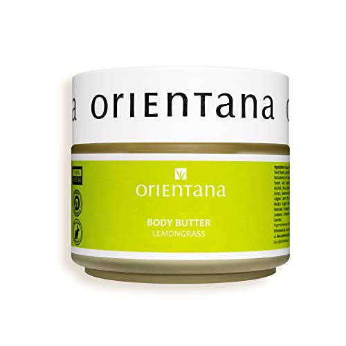 Orientana - Natürliche Körperbutter Zitronengras |Feuchtet die Haut intensiv an | Hilft, Cellulite loszuwerden | Macht weich und pflegt | Verlangsamt den Alterungsprozess | Verbessert die Laune - 100g