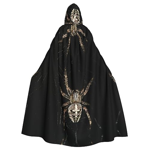 Halloween Hooded Cloak Scary Spider Hooded Cape Witch Cosplay Accessories Adult Fancy Dress Costume for Masquerade Halloween Family Party