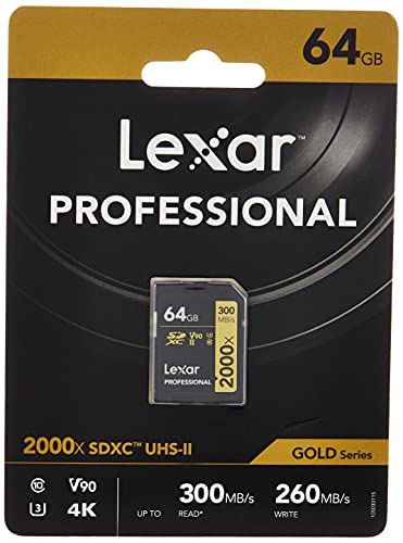 Lexar SDXC Card 64GB Professional 2000x UHS-II V90 U3