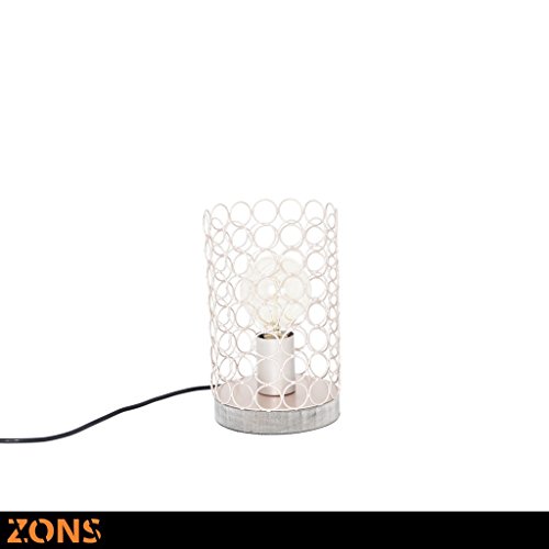ZONS Tischlampe, Metall H23.5 cm 4 Edison Glühbirne beige