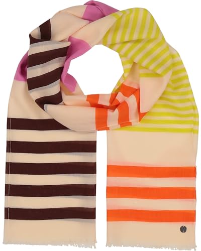 FRAAS Baumwollstola mit Colour-Blocking Streifen - 50 x 180 cm - Perfekt für Frühling und Sommer Sunny Lime