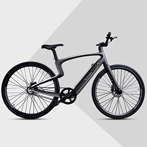 trends4cents NewUrtopia Smartes Voll-Carbon E-Bike Gr. L, Modell Lyra (schwarz silberfarben) 35Nm Blinker Projektion Anti Diebstahl Navi App Sprachsteuerung KI Ultraleicht