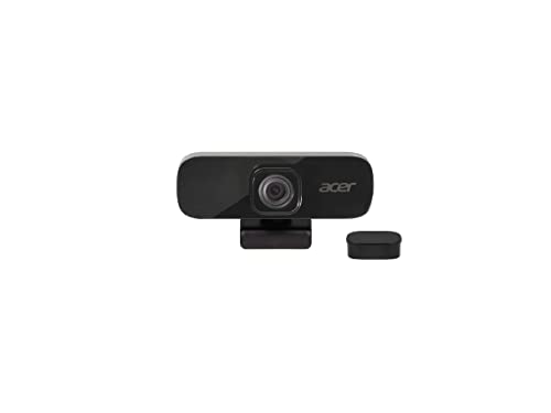 Acer Full-HD Konferenz Webcam (5 Megapixel, 30 FPS, 70° Weitwinkel, 360° Bildrotation, integriertes Noise Cancelling Mikro, Privatmodus, kompatibel mit Win, Linux, Mac und Android) schwarz