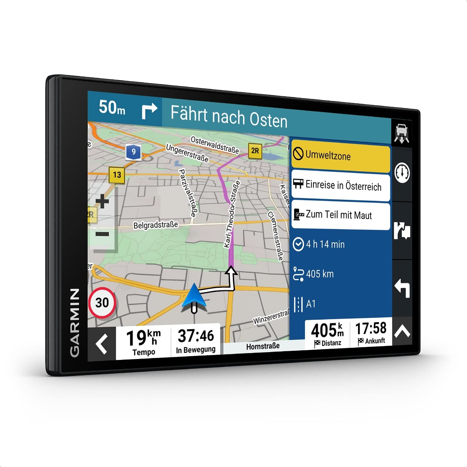 Garmin DriveSmart 76 MT-S – Navigationsgerät mit großem 7 Zoll (17,8 cm) HD-Display, 3D-Europakarten mit Umweltzonen, Verkehrsinfos in Echtzeit via Garmin Drive App, Sprach- und Fahrerassistenz
