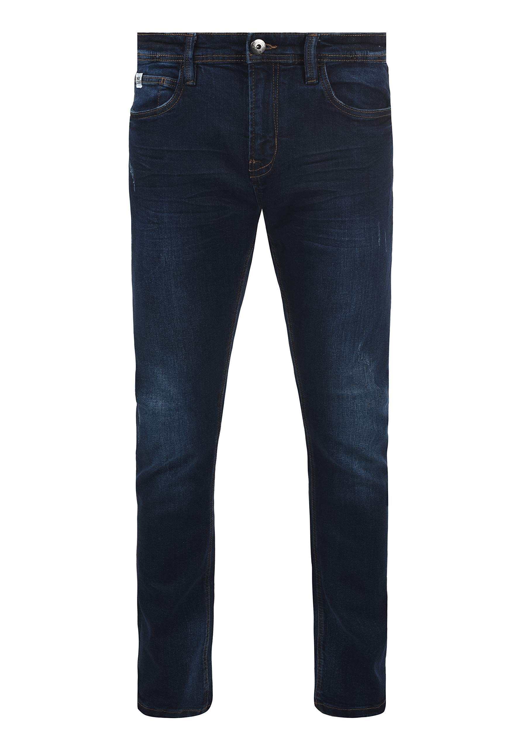 Indicode IDAldersgate Herren Jeans Hose Denim mit Stretch und Destroyed-Look Slim Fit, Größe:36/34, Farbe:Dark Blue (855)