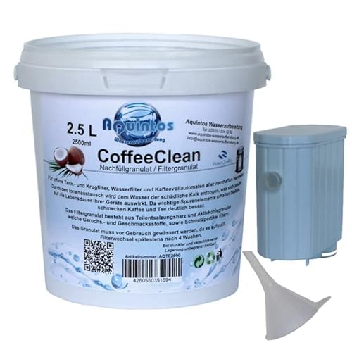 Nachfüllset AquaClean Kalk Wasserfilter passend für Saeco Philips Kaffeevollautomaten mit der Philips CA6903/10 CA6903/22 CA6903/99 - Wasserfilter mit 2.5 Liter Granulat