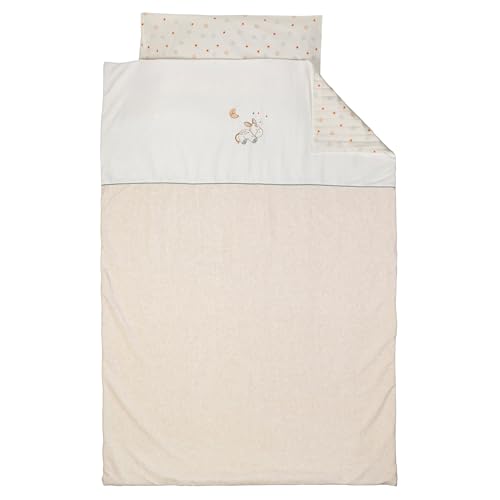 Nattou Duvet Cover Baby with Pillowcase, 180x100 cm, Beige