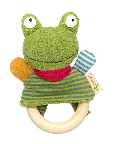 SIGIKID 39498 Greifring Frosch Green Mädchen und Jungen Babyspielzeug empfohlen ab 3 Monaten grün