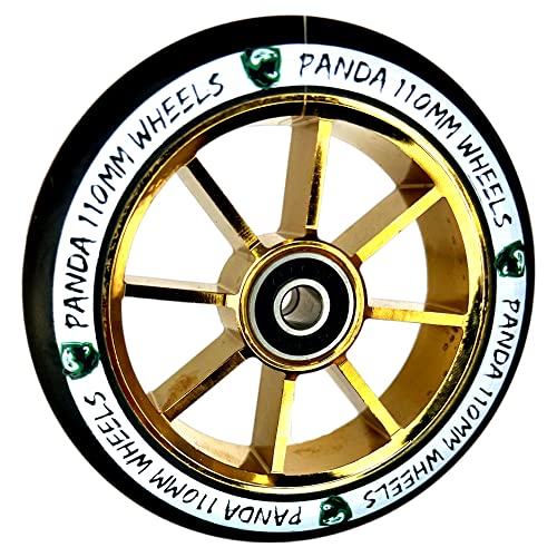 Fantic26 Sticker + Panda Spoked V2 Stunt-Scooter Park-Trick-Tret-Roller Ersatz-Rad-Rolle (110mm Gold)