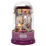 Nimomo DIY Dollhouse - Kreative DIY Dollhouse Miniatur mit rotierender Spieluhr Staubschutz LED-Licht (2 Arten optional)(Home)