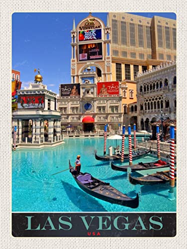 Ontrada Blechschild 30x40cm gewölbt Las Vegas Bootstour USA Casino Amerika Deko Geschenk Schild