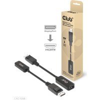 Club 3D - Videoadapter - DisplayPort männlich zu HDMI weiblich - 10 cm - aktiv, Support von 4K 120 Hz, unidirektional, unterstützt 8K 60 Hz (7680 x 4320)