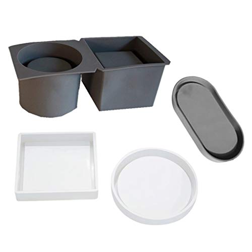 Square Round Concrete Flower Pot Tray Silicone Mould Planter Epoxy Resin Mold Silicone Mold Chocolate with GHBOTTOM