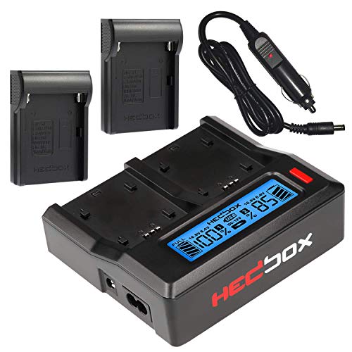 HEDBOX | RP-DC50/DFM50 | Dual Digital LCD-Batterieladegerät für, Sony NP- F550/ F770/ /F970, NP-FM50/ FQM71/ FD/QM91 und Hedbox RP- NPF550/ NPF770/ NPF970/ NPF1000