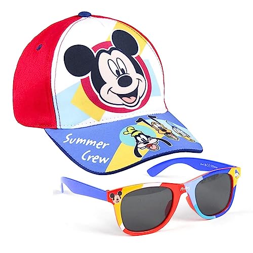 Cerdá Jungen + Set gorra gafas sol Mickey Disney, mehrfarbig, 3 Jahre EU
