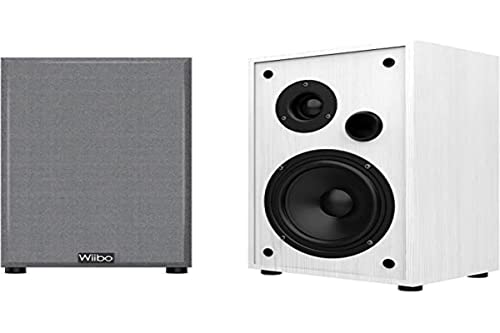 Wiibo String 15 - HiFi-Lautsprecherpaar - Smart Speakers - Regallautsprecher - Leistung 100 W - 225 mm x 185 mm x 300 mm - Farbe Weiß - Tiefer Klang mit Nuancen