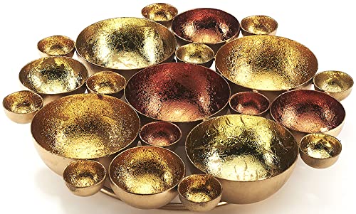 Kerzenhalter Bubble für Teelichter in Gold und Bronze D 27 cm