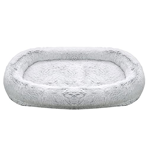 Pacienjo Hundebett für menschliche Hunde – rutschfeste Schlafmatte aus Plüsch für Welpen | flauschige graue Matte für Haustiere, um warm zu halten, entspannende Betten für Haustiere