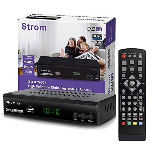 hd-line Strom 506 DVBT-2 Receiver Digital DVBT/T2 Receiver - Kompatibel Home Cinema - (HDMI 2.0, SCART, USB 2.0, Full HD 1080P) HEVC/H.265 - H.264 / MPEG2 - MPEG4 Automatische İnstallation Schwarz