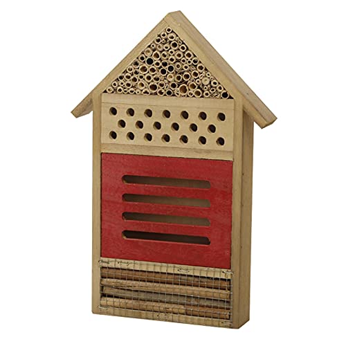 Easy-topbuy Holz Bemaltes Insektenhaus - Bienenhaus Für Den Garten - Handgemachter Insektenlebensraum Bug Bee Hotel Schmetterlingsschutz - Insekten Anziehen Und Schützen