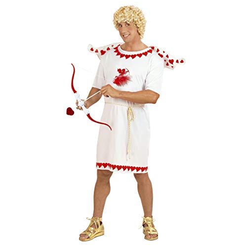 Herren-Kostüm Amor Gott der Liebe/Weiß-Rot in Größe M (50) / Engel-Kostüm Cupido für Männer/Geeignet zu Mottoparty & Themenabend