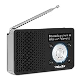 TechniSat DIGITRADIO 1 – tragbares DAB+ Radio mit Akku (DAB, UKW, Lautsprecher, Kopfhöreranschluss, Favoritenspeicher, OLED Display, klein, 1 Watt RMS) schwarz/silber
