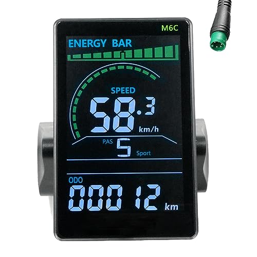 ferater M6C E-Bike LCD-Anzeige MessgeräT 24V-60V E Scooter LCD-Panel Farbbildschirm mit USB für Mountain Electric Bike (5PIN)