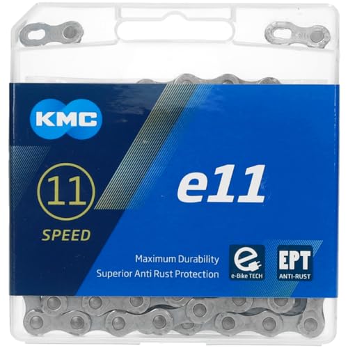 KMC E11 EPT eBike Kette, Unisex, Dunkelsilber, 136 Glieder