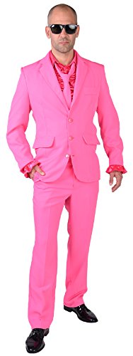 M218287-4-S pink Herren Anzug Smoking Sakko Hose und Krawatte Gr.S