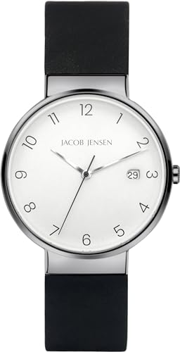 Jacob Jensen Armbanduhr Titan ⌀37mm Armband Silikonband Saphirglas 32181