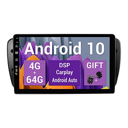 SXAUTO Android 10 Autoradio Passt für Seat Ibiza 6J (2009-2014) - Eingebaut Carplay/Android Auto/DSP - Kamera MIC KOSTENLOS - 4G+64G -Unterstützen DAB Lenkradsteuerung WiFi Fast-boot 360-Camera -2 Din