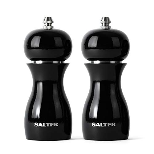 Salter 7613 BKXR Salz- und Pfeffermühle, glänzend, Schwarz, holz